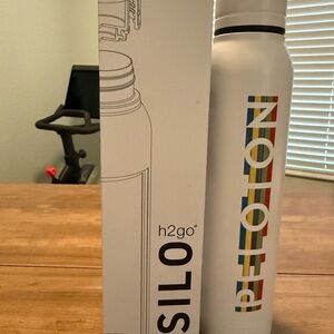 Peloton White Water Bottle with Multicolor Logo